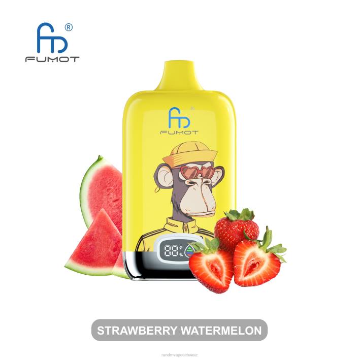 RandM Vape Rabattcode | Fumot Original RandM Digital Box 00P25 12000-Akku und Liquid-Display-Vape-Gerät Erdbeerwassermelone
